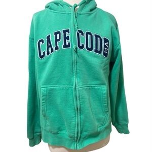 CAPE COD MA CUFFY'S Sweatshirt Women's Chatham Nantucket French Terry Aqua Blue